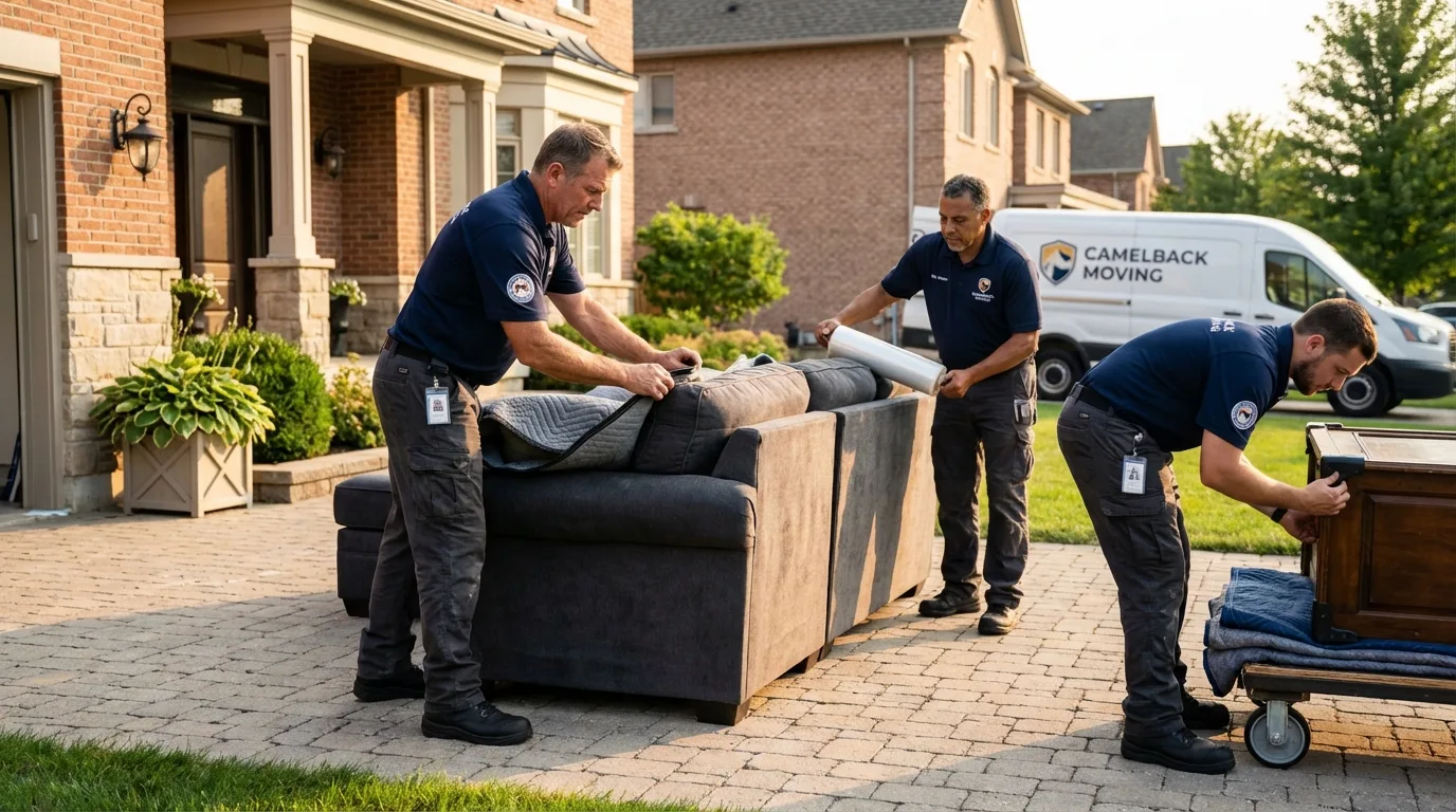 Large estate moving crew wrapping furniture in Wynne, AR